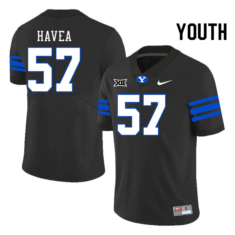 Youth #57 Lingi Havea BYU Cougars College Football Jerseys Stitched Sale-Black